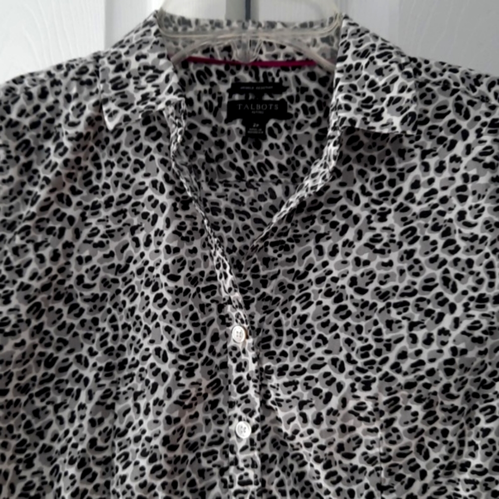 Talbots animal print blouse